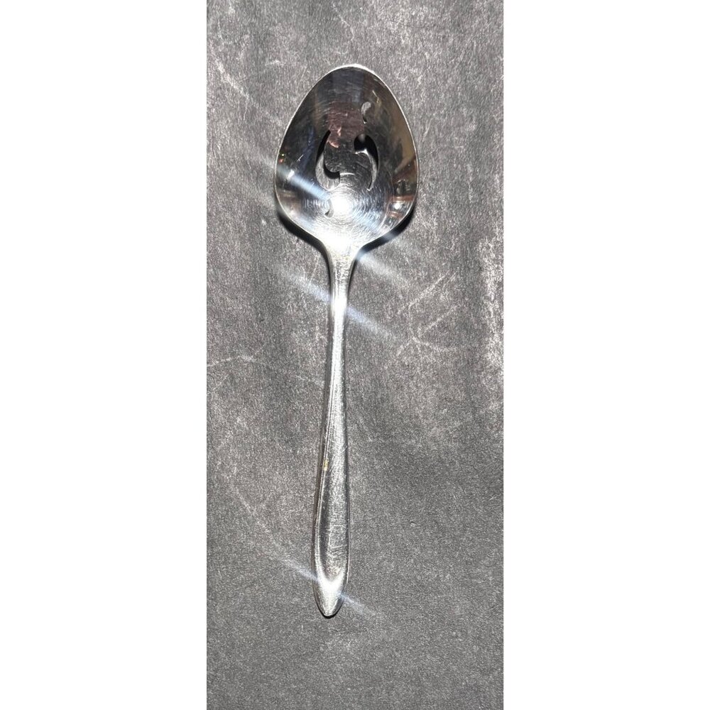 Meriden Silverplate Co. Slotted Relish Tray Serving Spoon SilverPlated VTG 50s